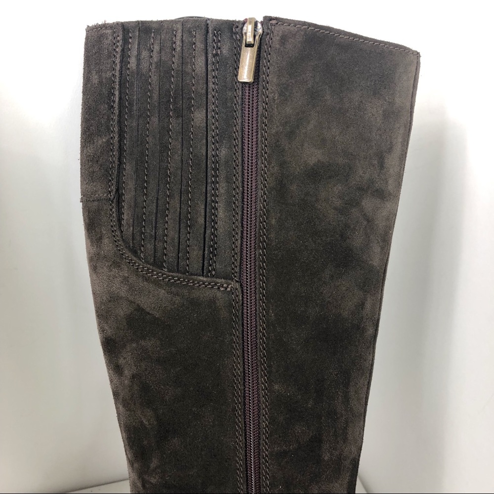 Clark Suede Dark Brown Knee High Boots Size 10 - Picture 5 of 8